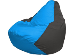 Кресло-мешок FLAGMAN Груша Медиум голубой/темно-серый 