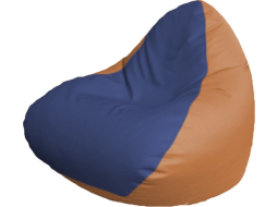 Кресло-мешок FLAGMAN Relax экокожа синий/оранжевый 