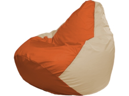 Кресло-мешок FLAGMAN Груша Мега оранжевый/светло-бежевый 