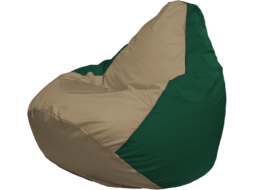 Кресло-мешок FLAGMAN Груша Медиум темно-бежевый/темно-зеленый 