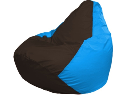 Кресло-мешок FLAGMAN Груша Макси коричневый/голубой 