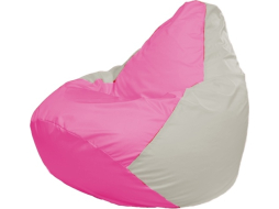Кресло-мешок FLAGMAN Груша Медиум розовый/белый 