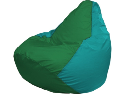 Кресло-мешок FLAGMAN Груша Медиум зеленый/бирюзовый 