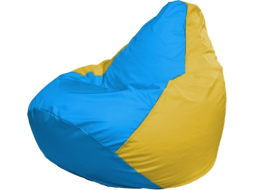 Кресло-мешок FLAGMAN Груша Медиум голубой/желтый 