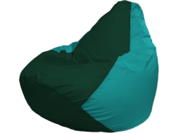 Кресло-мешок FLAGMAN Груша Мини темно-зеленый/бирюзовый 