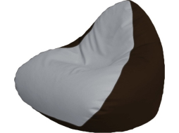 Кресло-мешок FLAGMAN Relax экокожа белый/темно-коричневый 