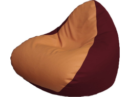 Кресло-мешок FLAGMAN Relax экокожа оранжевый/бордовый 