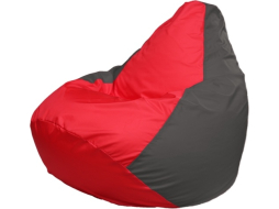 Кресло-мешок FLAGMAN Груша Медиум красный/темно-серый 