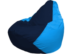 Кресло-мешок FLAGMAN Груша Мега темно-синий/голубой 