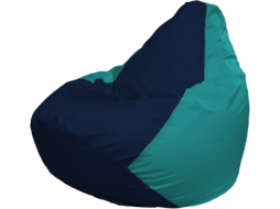 Кресло-мешок FLAGMAN Груша Медиум темно-синий/бирюзовый 