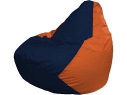 Кресло-мешок FLAGMAN Груша Мега темно-синий/оранжевый 