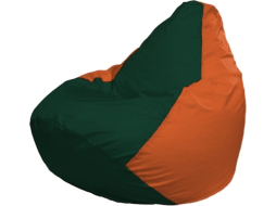 Кресло-мешок FLAGMAN Груша Мини темно-зеленый/оранжевый 