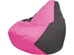 Кресло-мешок FLAGMAN Груша Медиум розовый/темно-серый 