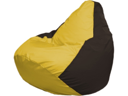 Кресло-мешок FLAGMAN Груша Медиум желтый/коричневый 