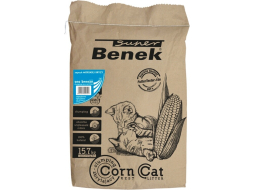 Наполнитель для туалета растительный комкующийся SUPER BENEK Corn Cat морской бриз кукурузный 25 л, 15,7 кг (5905397019121)