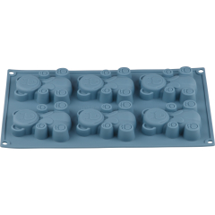 Форма для выпечки силиконовая прямоугольная на 6 кексов 30,5х18х2 см PERFECTO LINEA Bluestone серо-голубой 