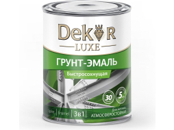 Грунт-эмаль алкидная DEKOR Sprint 3 в 1 быстросохнущая серая 0,9 кг 