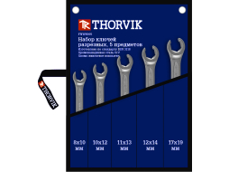 Набор ключей разрезных 8-19 мм 5 предметов THORVIK 