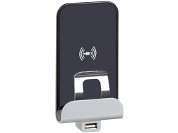 Беспроводное зарядное устройство Qi 1А + USB A LEGRAND Etika