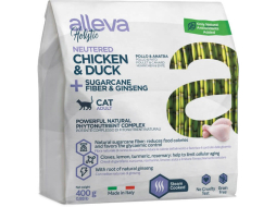 Сухой корм для стерилизованных кошек ALLEVA Holistic Sterilised курица и утка 0,4 кг 