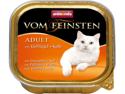 Влажный корм для кошек ANIMONDA Vom Feinsten Adult домашняя птица с телятиной ламистер 100 г (4017721834377)