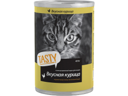 Влажный корм для кошек TASTY курица в соусе консервы 415 г (4607004708022)
