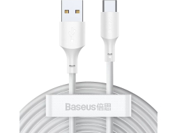 Кабель BASEUS TZCATZJ-02 Simple Wisdom Data Cable Kit USB to Type-C 5A (2шт./упак.) 1.5m White