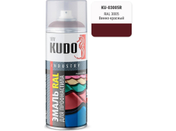 Эмаль аэрозольная KUDO для металлочерепицы винно-красный 520 мл (03005R)