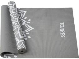 Коврик для йоги TORRES Relax 4 PVC серый 172х60х0,4 см 