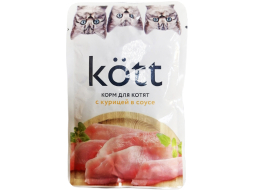 Влажный корм для котят KOTT курица в соусе пауч 75 г (4620031676829)