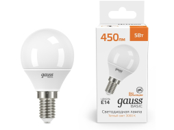 Лампа светодиодная E14 GAUSS Basic G45