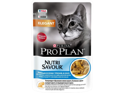 Влажный корм для кошек PURINA PRO PLAN Nutrisavour Adult Elegant треска в соусе пауч 85 г (7613036147262)
