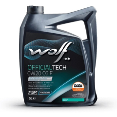 Моторное масло 0W20 синтетическое WOLF OfficialTech C6 F 5 л 