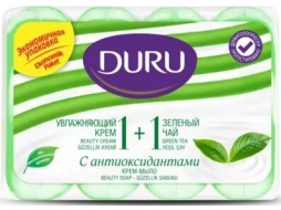 Крем-мыло туалетное DURU 1+1 Увлажняющий крем & Зеленый чай 4х80 г 
