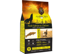 Сухой корм для собак беззерновой AMBROSIA Grain Free Mini лосось и курица 2 кг 