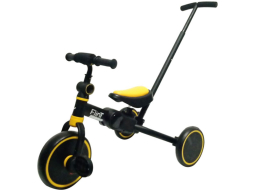 Велосипед-беговел детский трехколесный BUBAGO Flint с родительской ручкой черно-желтый (BG-FP-109-6)