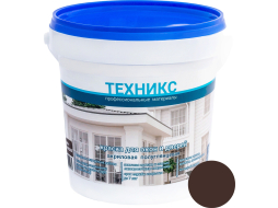 Краска акриловая ТЕХНИКС ВД-АК-1УГ Для окон и дверей темно-коричневая полуглянцевая 1 кг