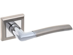 Ручка дверная на розетке VELA Чайф SN/CP FTЕ26-E136 матовый никель/хром 