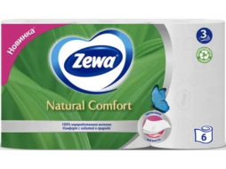 Бумага туалетная ZEWA Natural Comfort 6 рулонов (7322542118092)