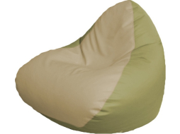 Кресло-мешок FLAGMAN Relax экокожа светло-бежевый/оливковый 