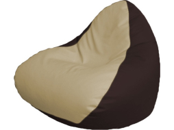 Кресло-мешок FLAGMAN Relax экокожа светло-бежевый/темно-коричневый 