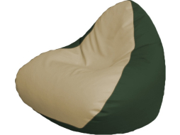Кресло-мешок FLAGMAN Relax экокожа светло-бежевый/зеленый 