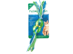 Игрушка для кошек FELINE CLEAN Dental Колечко-прорезыватель с лентами 9x15 см 