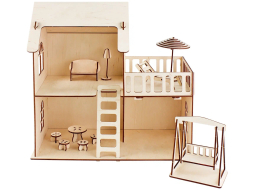 Игрушка WOODY Кукольный дом с летней террасой 