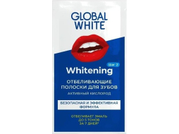 Отбеливающие полоски GLOBAL WHITE Teeth Whitening Strips 2 саше (4605370018028)