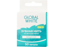 Зубная нить GLOBAL WHITE со вкусом мяты 50 м