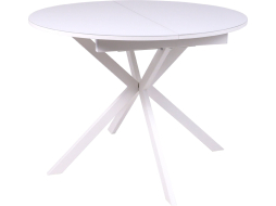 Стол кухонный LISTVIG Vega раздвижной стекло белый/белый 100-135х100х75 см 