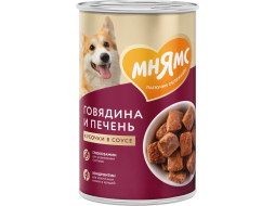 Влажный корм для собак МНЯМС Здоровые суставы говядина и печень в соусе консервы 400 г 