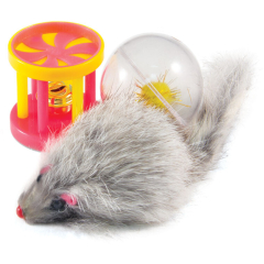 Игрушка для кошек TRIOL XW0087 набор мяч, мышь, барабан 