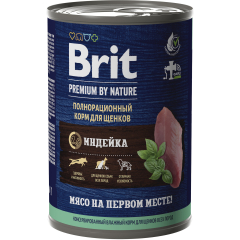 Влажный корм для щенков BRIT Premium индейка консерва 410 г 